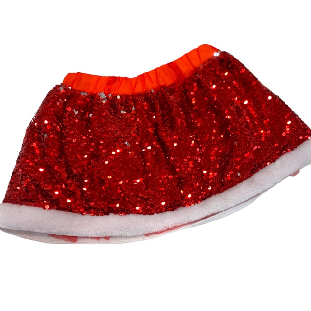 Claires Christmas Santa Holiday Sequin Tutu Skirt Girls S/M
